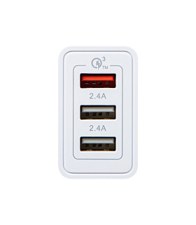 Įkroviklis   USBx2 + USB QC 30W palaiko greitą krovimą  max. 30W