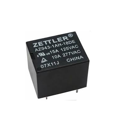 RELĖ 12V 15A Zettler AZ943-1CH-12DE, 1CO 400 Om, perjungiantys kontaktai)
