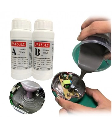 Silikoninis 2-jų komponentų užpildas 100g, skirtas el. prietaisų apsaugai nuo drėgmės -50÷180°C, baltas