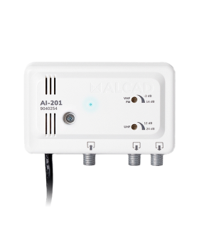 Plačiajuostis reguliuojamas stiprintuvas iki 24db  su dviem išėjimais AI-201 ALCAD