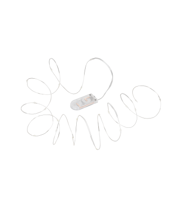 Šviesos girlianda šaltai balta 20LED, 1,2m maitinamas baterijomis 2xCR2032