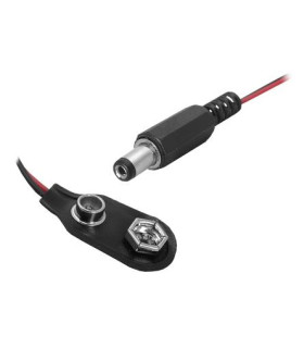 Jungtis,perėjimas- DC adapteris - 2,1/5,5mm kištukas / lizdas 9V su laidu