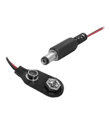 Jungtis,perėjimas- DC adapteris - 2,1/5,5mm kištukas / lizdas 9V su laidu