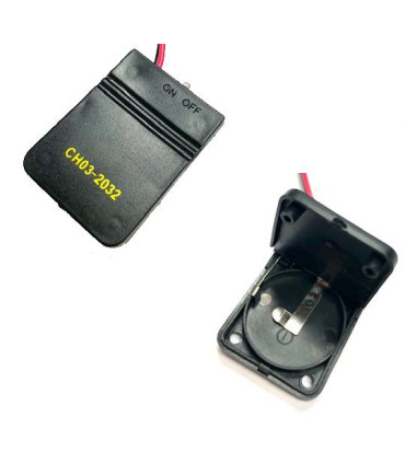 Baterijų laikiklis 1xCR2032 su jungikliu ir 150mm laidais