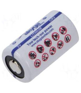 Baterija CR2   3 V Li-on 1000mAh, AKYGA  	Ø15,3x26,5mm