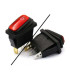 Jungiklis hermetiškas klavišinis su 12V pašvietimu 3 pad.raudonas ON-OFF-ON, 15A/12V, neoninė 12V, montavimo 30.0x22,0mm