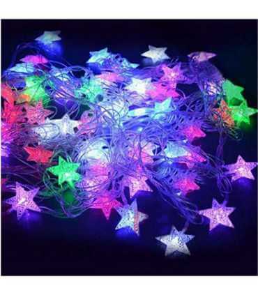 Girlianda spalvota MIKS 25LED USB 5V žvaigždės 5m