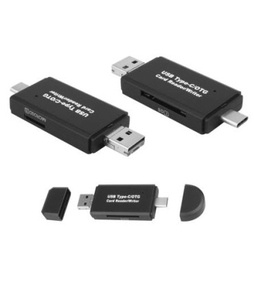 Atminties kortelių skaitytuvas   USB 2.0,  5 viename : USB Type-C, MicroSD, MicroUSB, SD