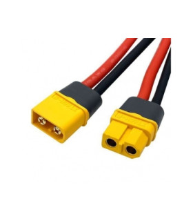 Jungtis PIN2 XT90 500V 40A AWG10, 10cm kabelis montažui, 2vnt.komp.