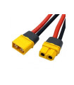 Jungtis PIN2 XT90 500V 40A AWG10, 10cm kabelis montažui, 2vnt.komp.