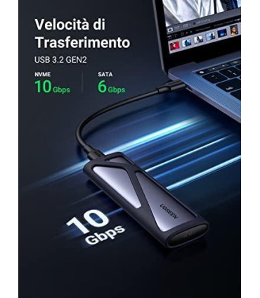 Dėklas Ugreen SSD M.2 NVMe 10Gbps ( USB-C )