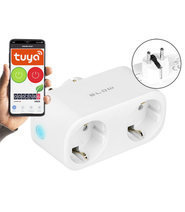 Išmanioji Wi-Fi dviguba  rozetė, Wi-Fi, 3600W 16A,  TUYA