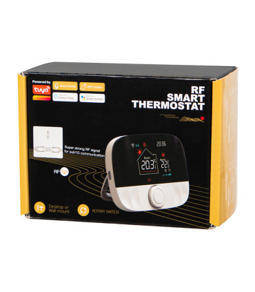 Išmanus, nešiojamas termostatas šildymo katilui arba termo pavaroms, Wi-Fi TUYA + RF