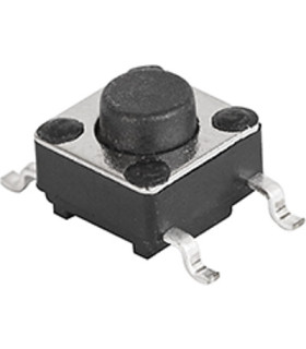 Mygtukas 6x6mm virš korpuso  aukstis 5mm OFF-(ON), nefiks. 4k. 0.05A-12VDC SPST-NO THT, h-5m