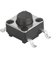 Mygtukas 6x6mm virš korpuso  aukstis 1mm OFF-(ON), nefiks. 4k. 0.05A-12VDC SPST-NO THT, h-5m