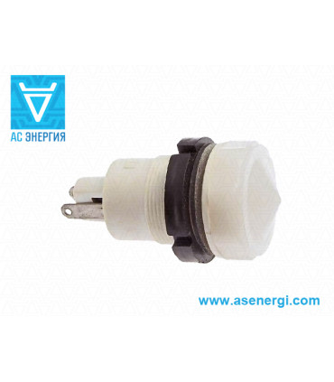 Signalinės Lemputės laikiklis AME Ø28mm su balta matinė linze, su  KM24-90 lempute