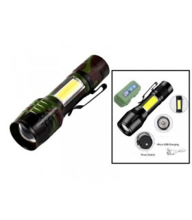 Žibintuvėlis įkraunamas rankinis LED, integruota baterija su dėžute