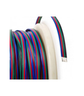 Kabelis 4PIN LED RGB juostoms 22AWG, 4 spalvotų laidų, plokščias