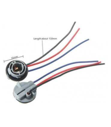 Lizdas auto lemputei BAY15d (P21/5W) su laidais iš šono