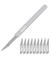 Peiliukų rinkinys  su 10vnt. keičiamom geležtėm (chirurginiai peiliai - 10 vnt - 11 skalpelio rankena )