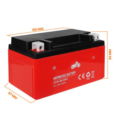 Starterio gelinis akumuliatorius motociklams 12v7ah Pb AGM (149 x 85 x 93mm)
