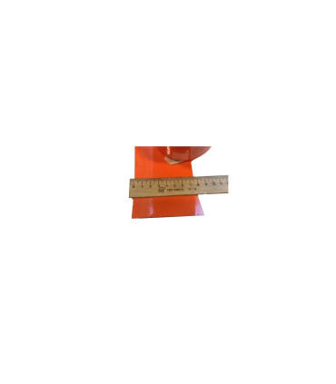 Susitraukianti termo PVC plėvelė 76,0mm plotis 0,13mm - oranžinės spalvos 1m.