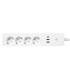 Išmanusis Wi-Fi  maitinimo ilgintuvas, baltas, 3m,su maitinimo šaltiniu  2×USB + USB-C, TUYA