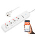 Išmanusis Wi-Fi  maitinimo ilgintuvas, baltas, 3m,su maitinimo šaltiniu  2×USB + USB-C, TUYA