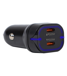 copy of Automobilinis įkroviklis 30W 12-24V 2xUSB QC3.0 SCP AFC, juodas
