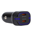 copy of Automobilinis įkroviklis 30W 12-24V 2xUSB QC3.0 SCP AFC, juodas