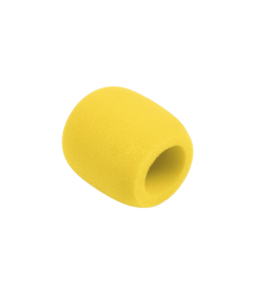 Mikrofono "kempinė" (geltonas paralonas)  išmatavimai 6 cm x 8 cm x 6 cm