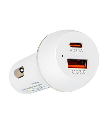 copy of Automobilinis įkroviklis 30W 12-24V 2xUSB QC3.0 SCP AFC, juodas