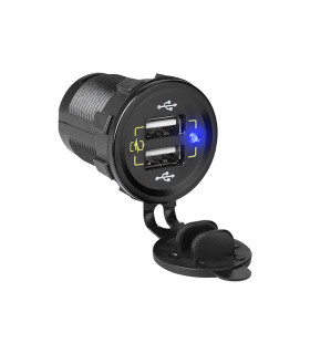 copy of Universalus USB+USB-C M18A montuojamas automobilinis įkroviklis su voltmetru uždaromas dangteliu