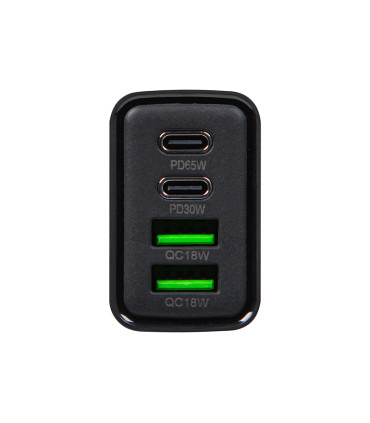 Įkroviklis   USBx2 + USB-C QC+PD 65W palaiko greitą krovimą PD 3.0     max. 65W