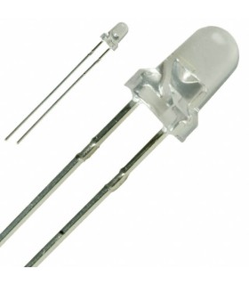 Šviesos diodas 12V Ø3mm raudonas skaidrus super ryškus 30° 1120-1560mcd