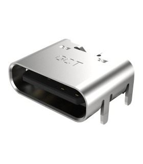 Lizdas USB C   6 kontaktų  į plokštę, krovimas iki 3A horizontalus