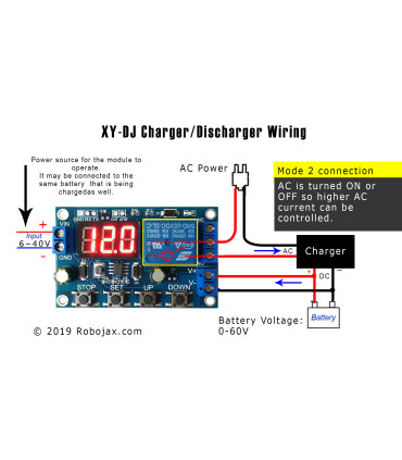 Baterijos  įkrovimo /iškrovimo valdymo modulis ,XY-DJ DC6V-40V