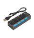 USB 2,0 daliklis  HUB-07 su  4 lizdais, jungikliais aktyvus
