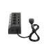 USB 2,0 daliklis  HUB-07 su  4 lizdais, jungikliais aktyvus