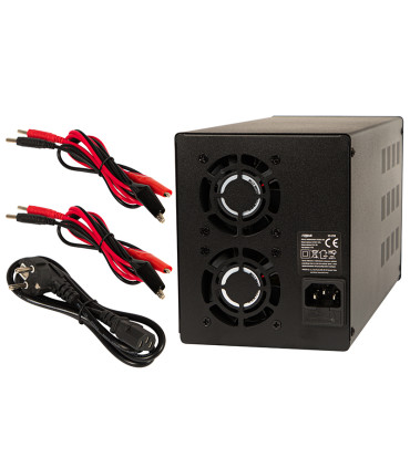 Laboratorinis maitinimo šaltinis 2 kanalai 0-30Vdc 0-10A, fiksuota USB 5V 2A, juodas
