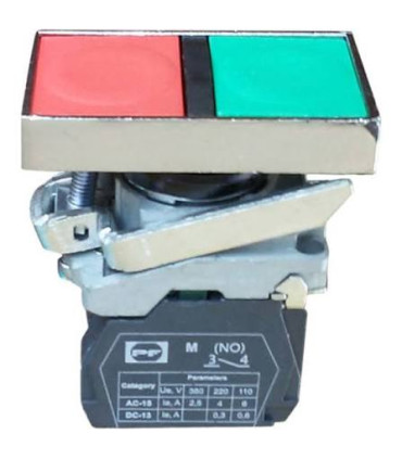 Mygtukinis jungiklis FP PRec LG 1NO + 1NC IP40 Start-Stop raudonas - žalias
