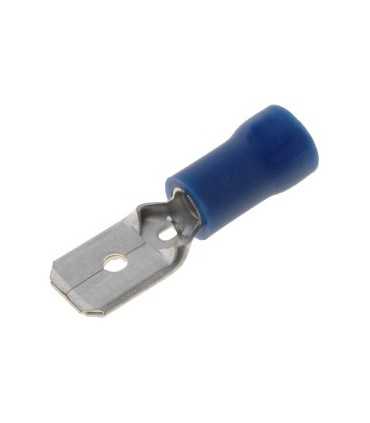 Plokščias 6.35mm kištukas 1.5-2.5mm² laidui/ MDV 2-250 mėlynas