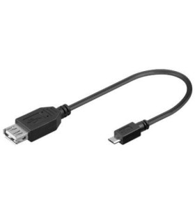 Kabelis OTG USB2.0 AF lizdas -Micro USB BM 5p kištukas (1L-1K) 0.1m