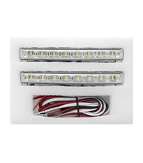 LED dienos žibintai 155x18x40mm DRL-C E4-RL-00 sertifikatas, 8xLED, su valdimu