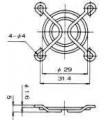 Metalinės grotelės ventiliatoriui 40x40mm (FG-04,B-13)