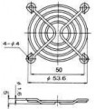Metalinės grotelės ventiliatoriui 60x60mm
