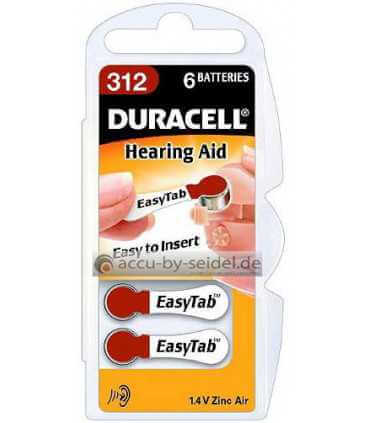 Cinko oro baterija Duracell 312N6, 1,4V (ZA312) 1vnt.