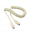 Spiralinis  kabelis, klaviatūros prailgintojas  MINI DIN6:M - MINIDIN:F  1.8m.