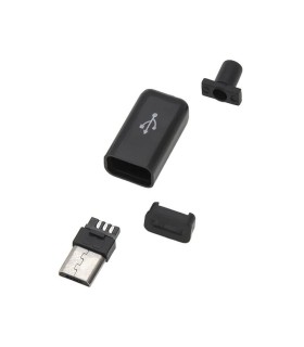 Kištukas micro USB B tipo kabelinis su apsauga 5PIN