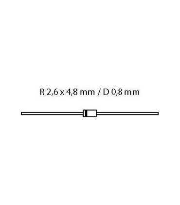 Diodas 1A 1000V, lygintuvinis